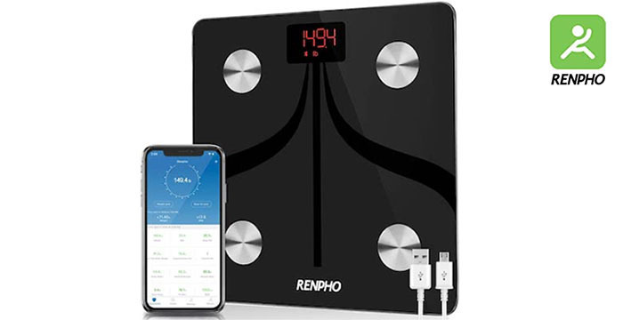 Bilancia con App per Smartphone Bilancia Digitale BMI e Misura del Grasso Corporeo Bilancia per misurare Composizione Corporea Pesapersone Bilancia Smart RENPHO con Bluetooth 